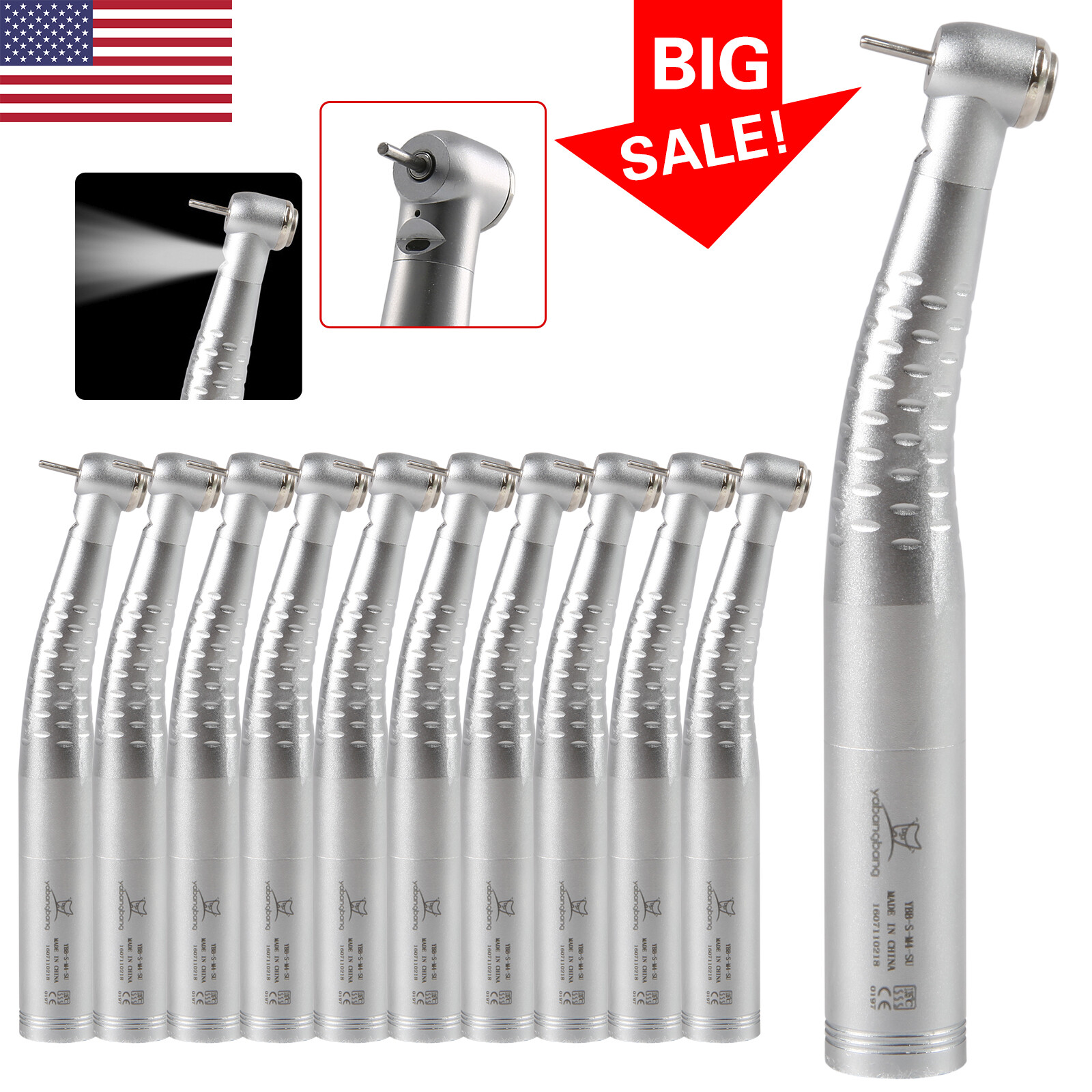 Dental Fiber Optic LED Handpiece Fast High Speed /LED Coupler 4/6Hole Fit KAVO