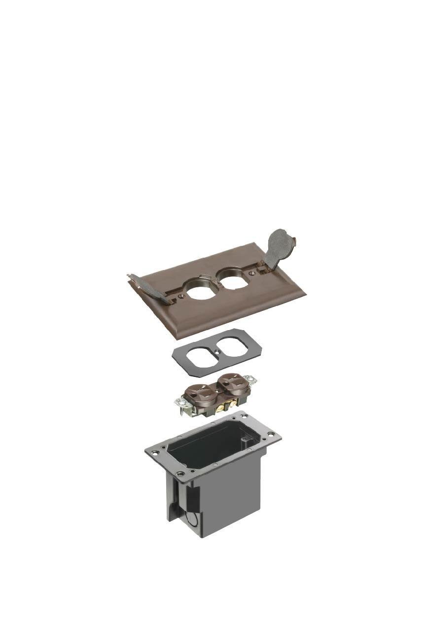Industries FLBRF101BR-1 Retrofit Electrical Floor Box with Flip Lids for Exis…