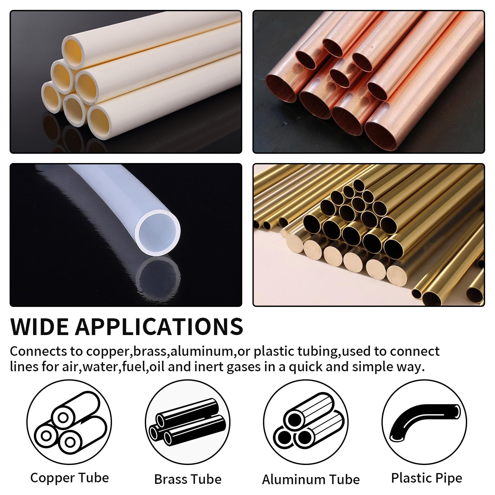 MuHize Brass Compression Ferrules Kit – 50 Pieces 3/8 Inch Inch, 50 pcs