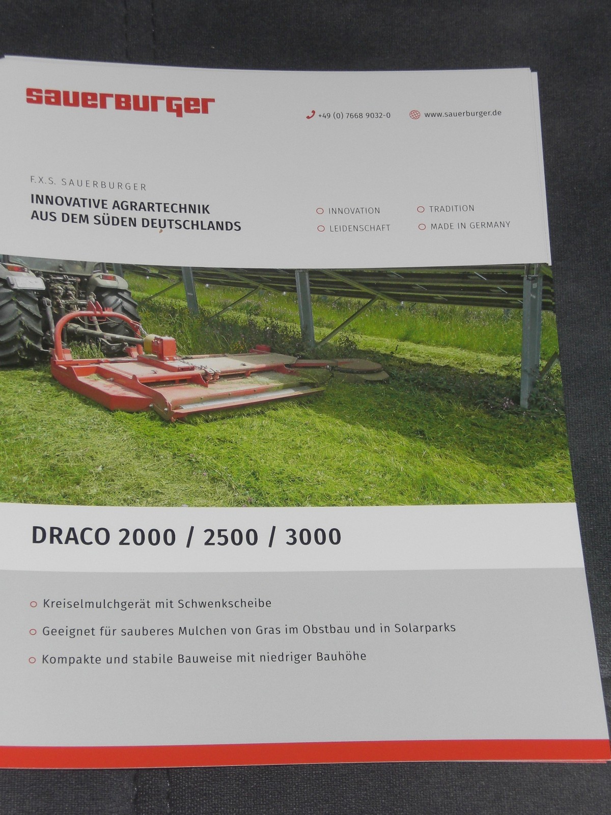 Sauerburger Draco rotary mulchers brochure from 01/2026 (26229)