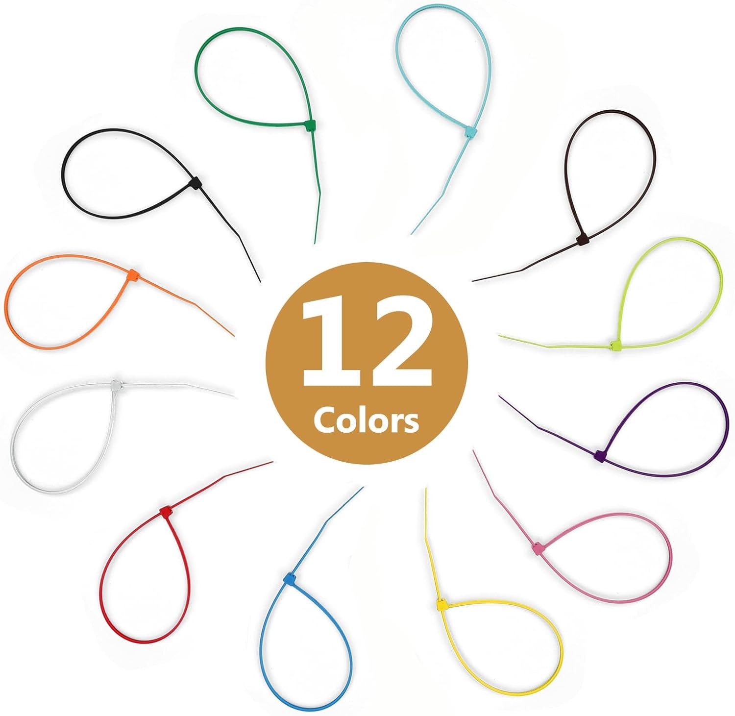 1200 Assorted Colored Zip Ties – 4 Inch Self-Locking Nylon for Home & Garden