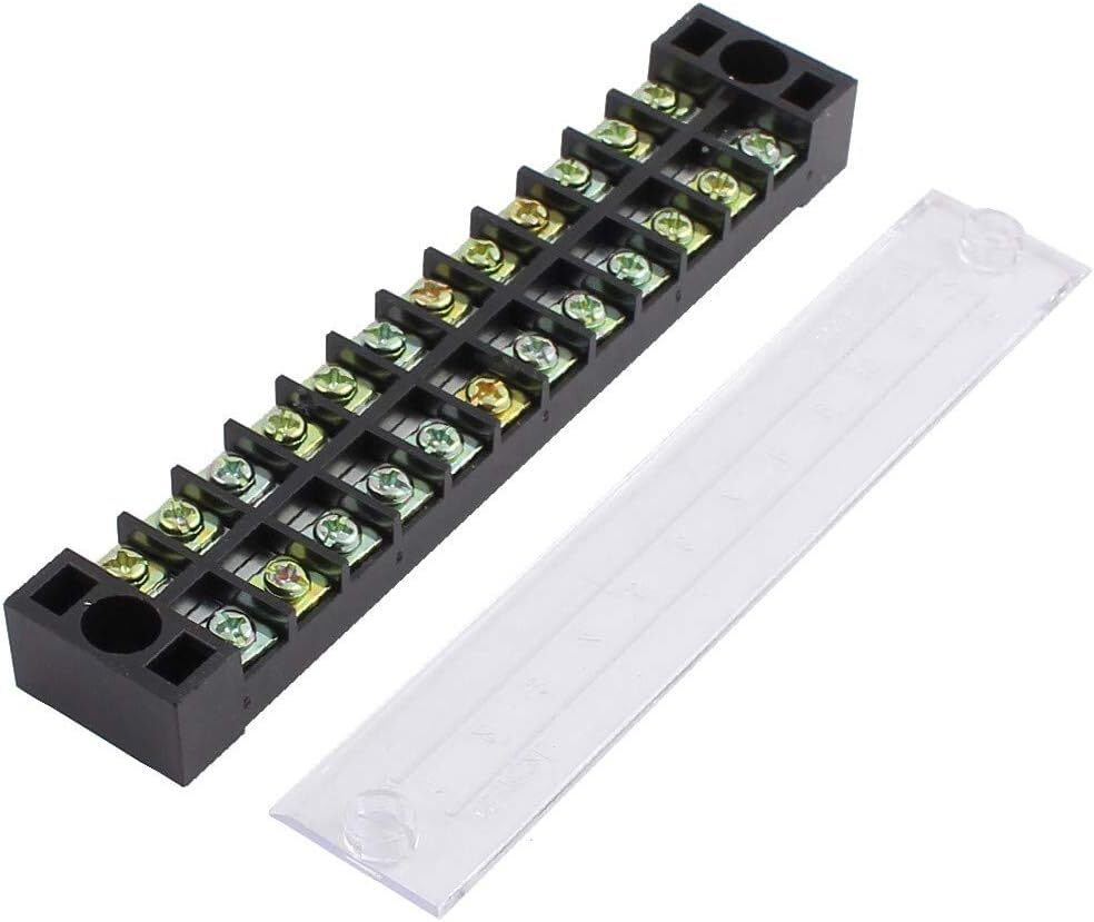 5Pcs Dual Row 12 Positions Screw Terminal Electric Barrier Strip Block 15A 600V