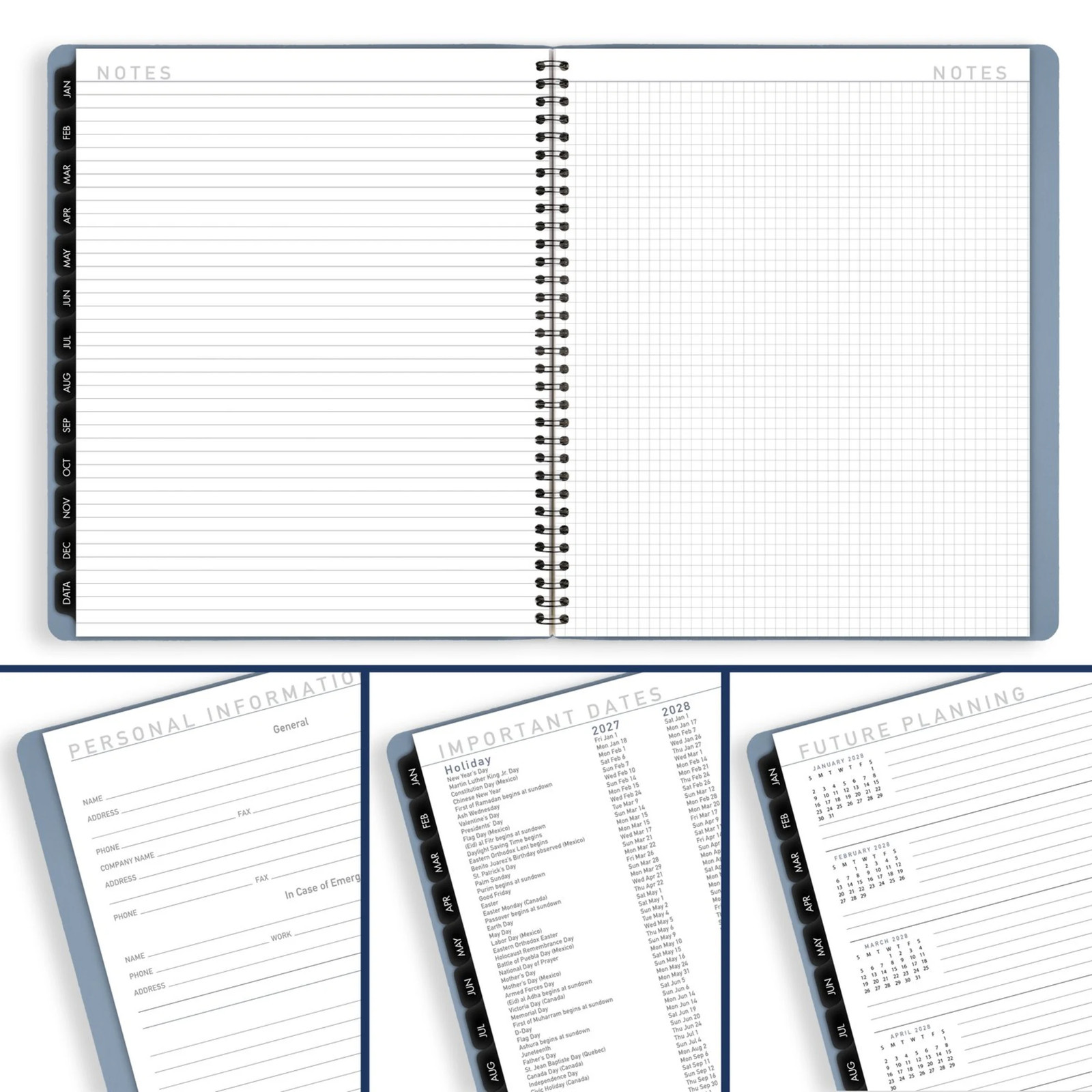 AT-A-GLANCE Contemporary 2027 Monthly Planner, Drizzle, Large, 9″ x 11″