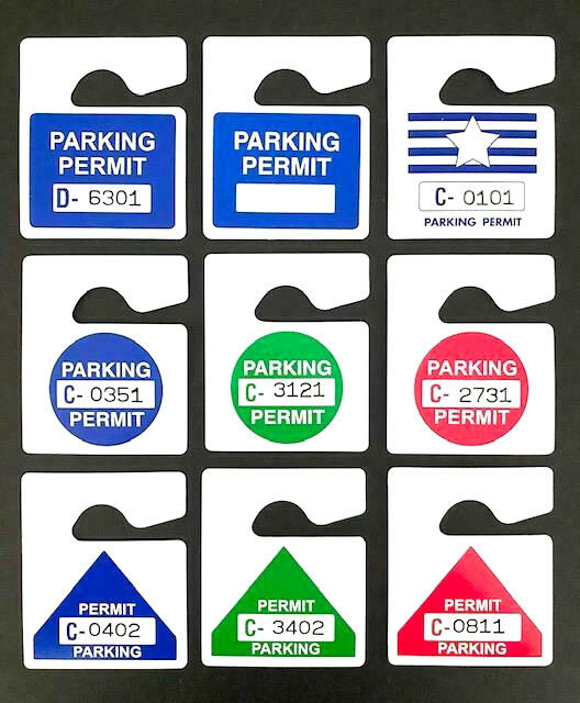 PARKING PERMITS PLASTIC MIRROR HANG TAG ⭐WE ARE THE PERMIT KINGS⭐ SEE OUR STORE!