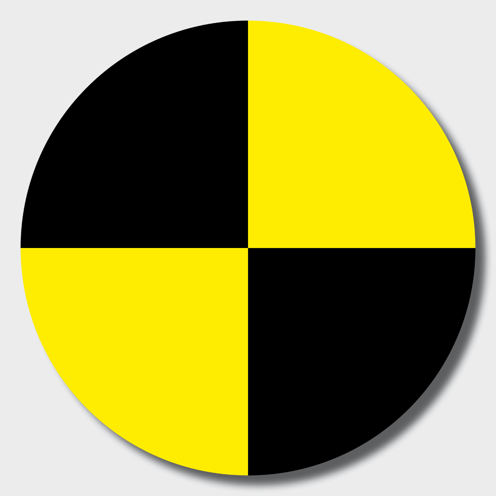 Aufkleber 10cm gelb Sticker Fadenkreuz crashtest dummy Zeichen Symbol Markierung
