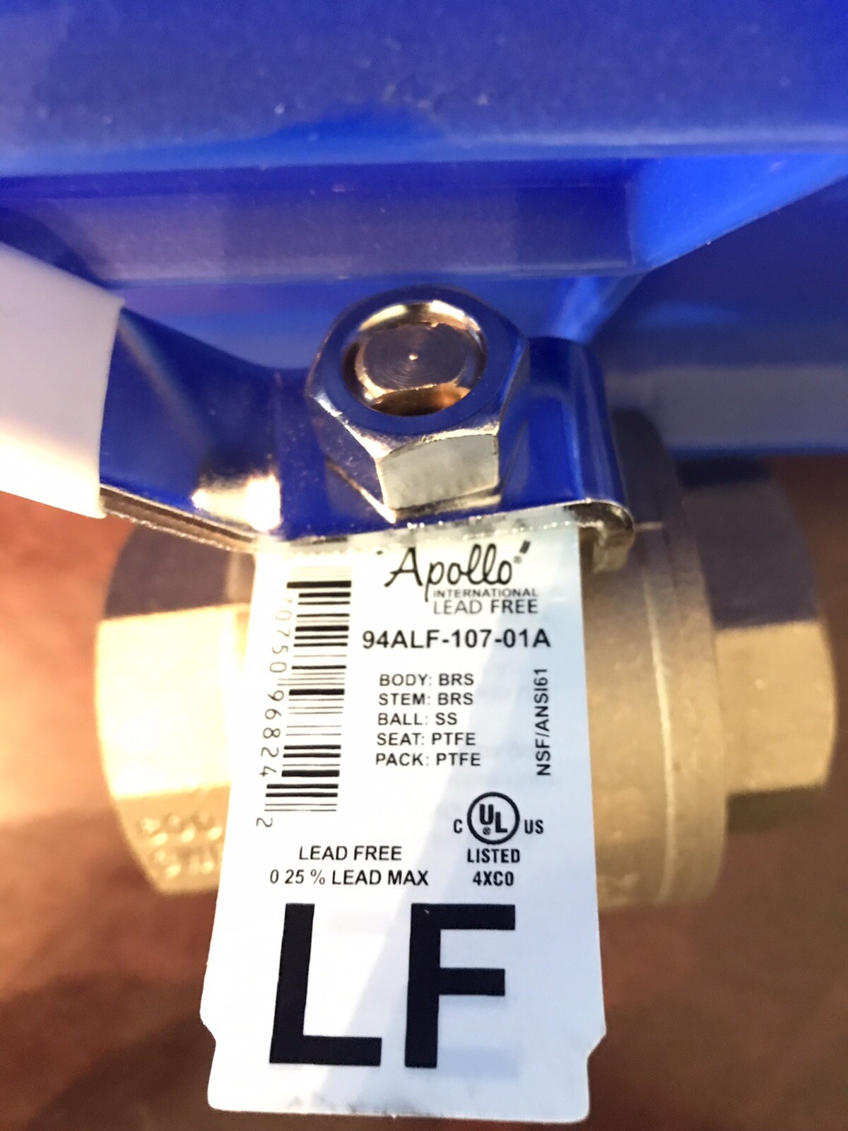 1-1/2″ NPT Brass Ball Valve Inline APOLLO 94ALF-107-01A