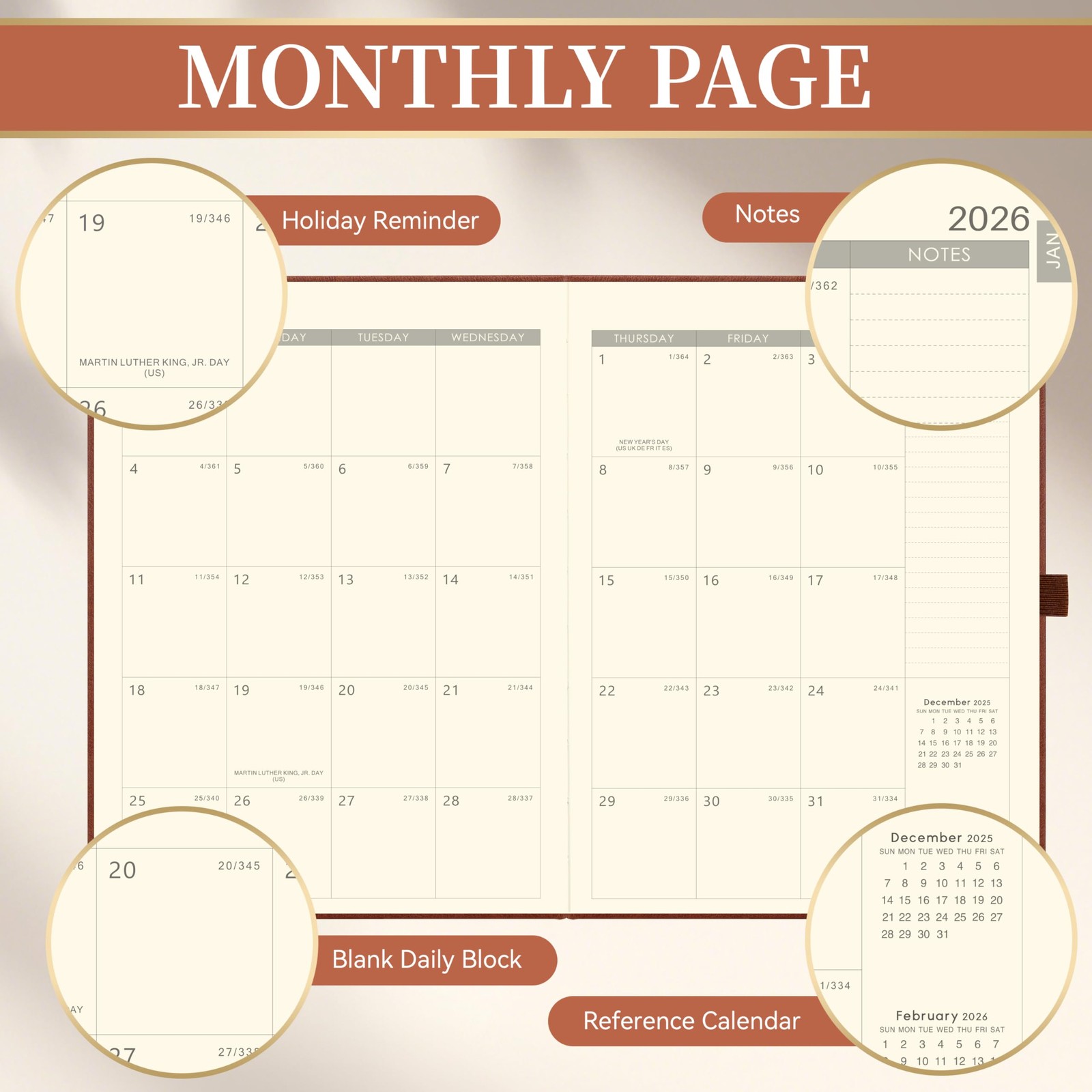 2026 Planner – 2026 Planner Weekly and Monthly, Jan.2026 – Dec.2026, 9″ x 11″