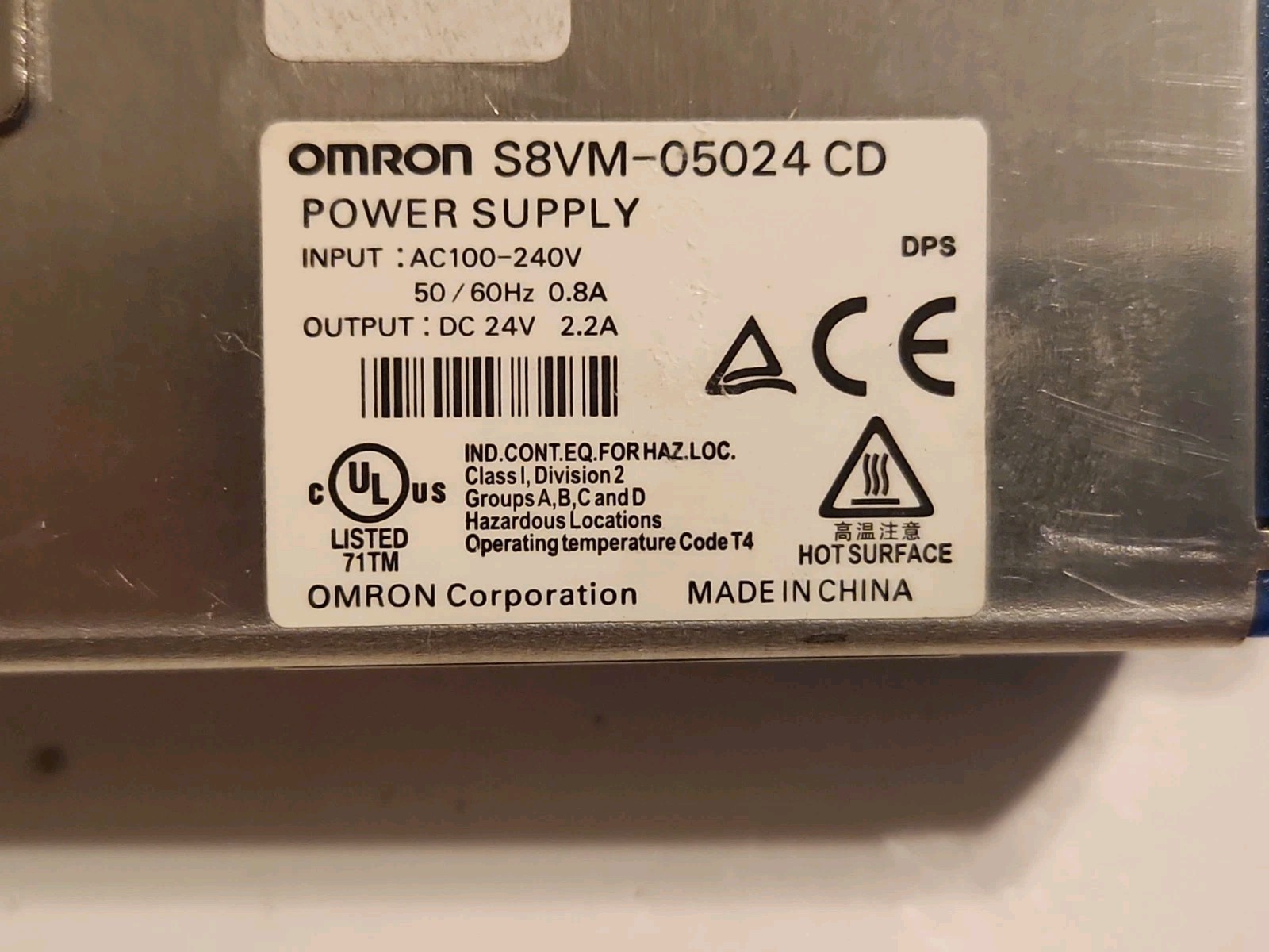Omron S8VM-05024 CD Power Supply AC100/240V, 50/60Hz Free Shipping