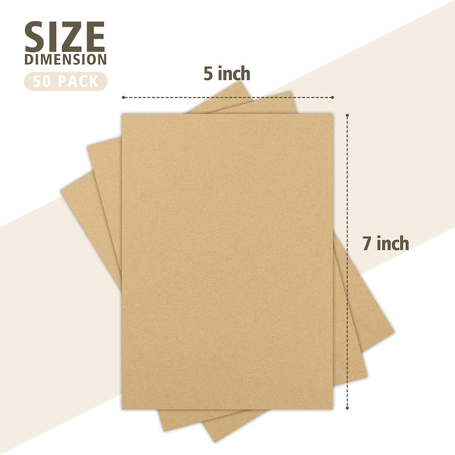 Golden State Art, 50 Pack 5X7 Corrugated Cardboard Sheets Cardboard Inserts Flat