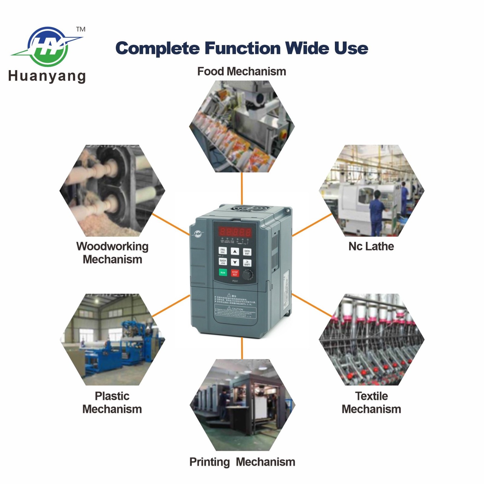 Huanyang VFD 220V 3HP 2.2KW Inverter CNC single phase to 3 phase for Motor