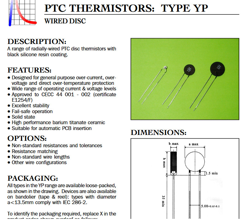 QTY (18) YPBJ2.30N THERMOMETRICS PTC THERMISTORs 2.3 Ohm 80V 17.5mm DISC