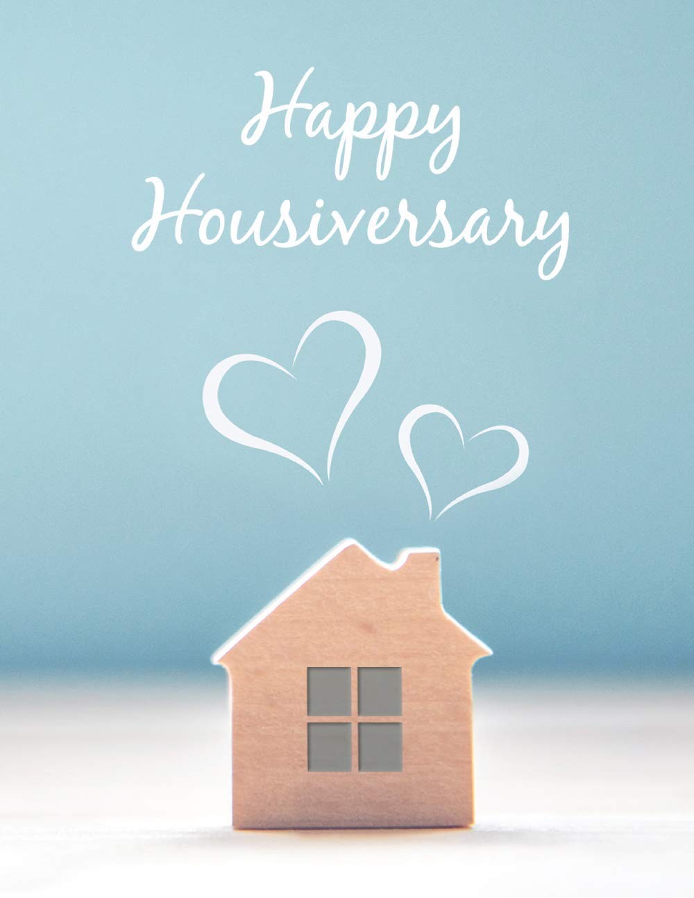 Mediz Notecards for Real Estate Agents Pack of 25, Happy Housiversary – Blue
