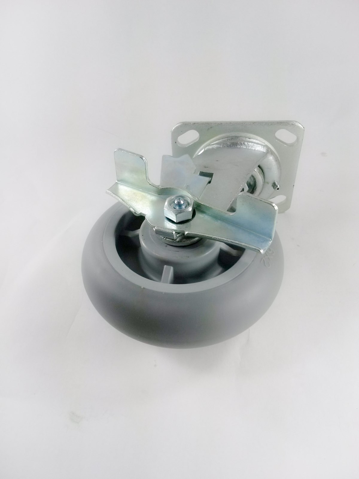 6″ x 2″ Non-Marking Rubber Caster – Swivel with Brake