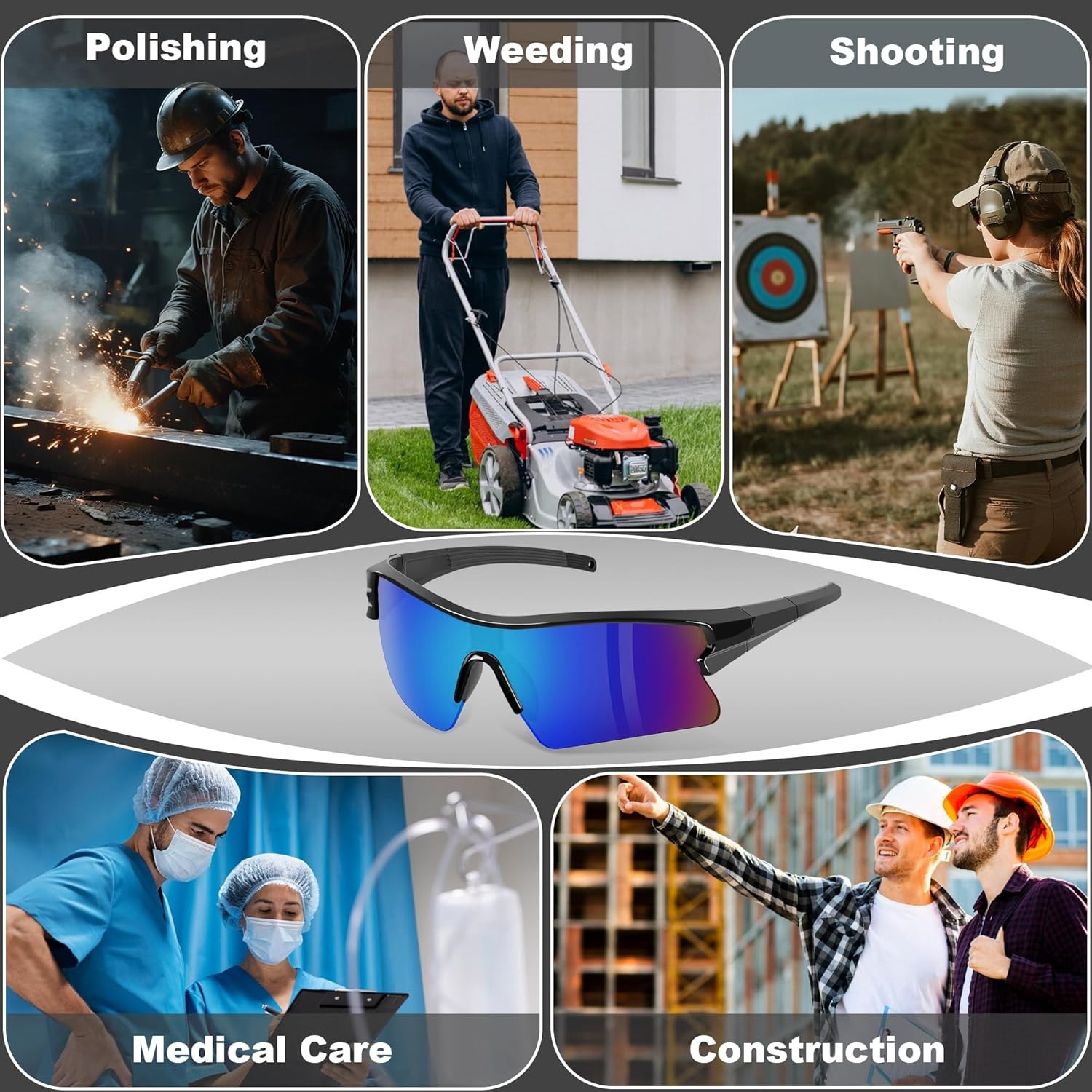 12 Pair Safety Glasses SunGlasses Goggles anti Scratch ANSI Z87+ UV Protection