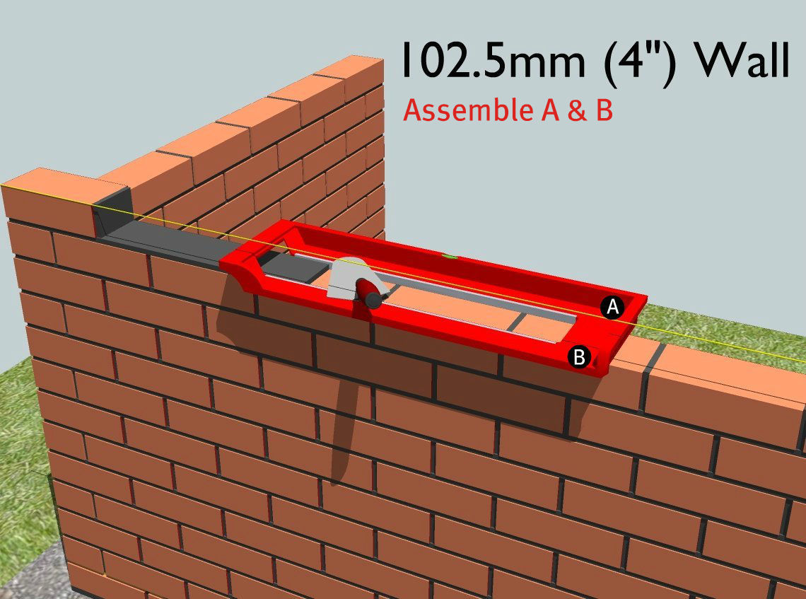 Bricky – Wall Building / Bricklaying Tool + trowel (Adjustable Model)