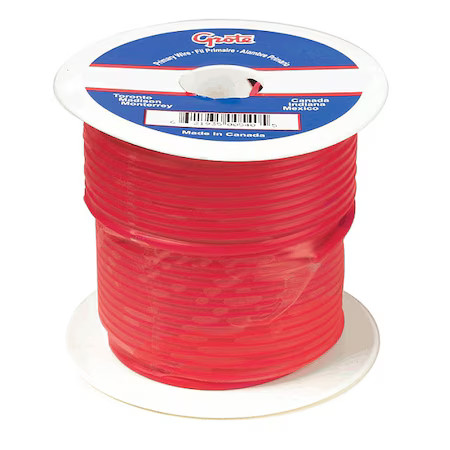 Grote 89-5000 Primary Wire, Gpt, 10 Awg, Copper, Red, Pvc Jacket, Stranded