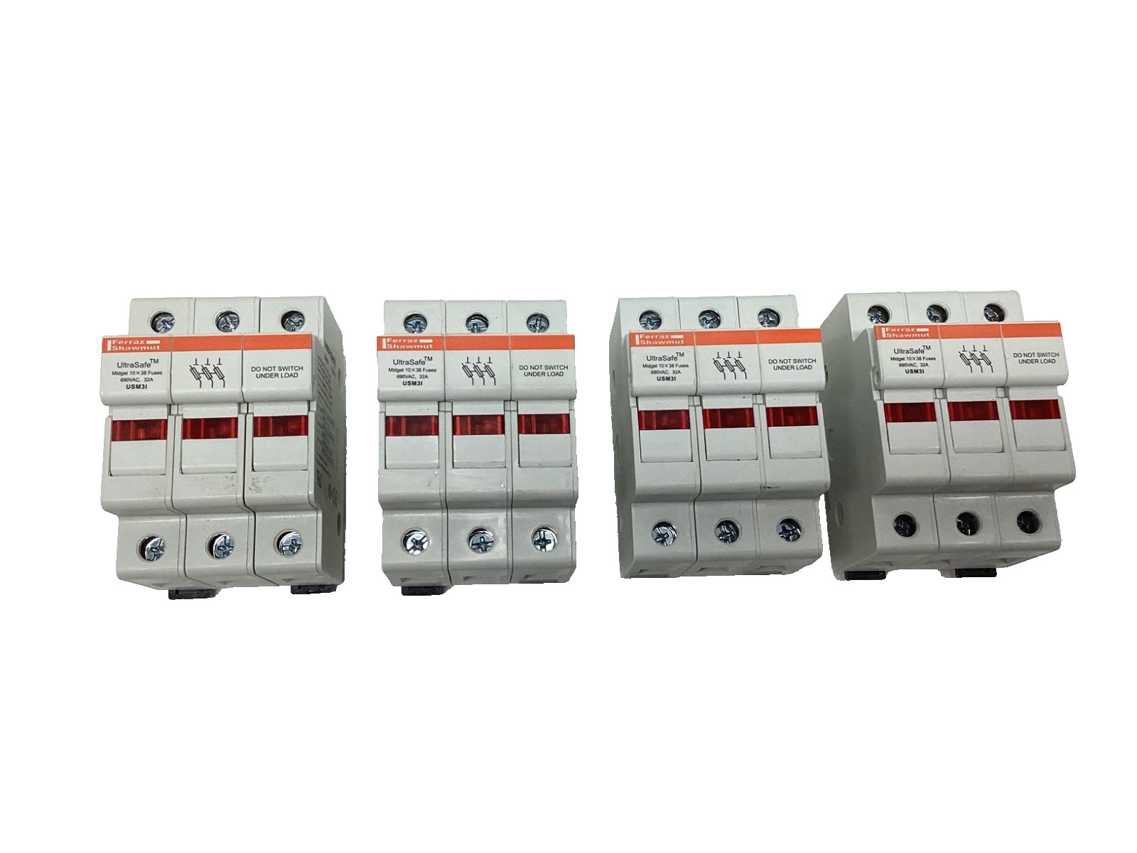 (4) MERSEN FERRAZ SHAWMUT 3-POLEUSM31 FUSE HOLDER ULTRASAFE Y219073 WARRANTY