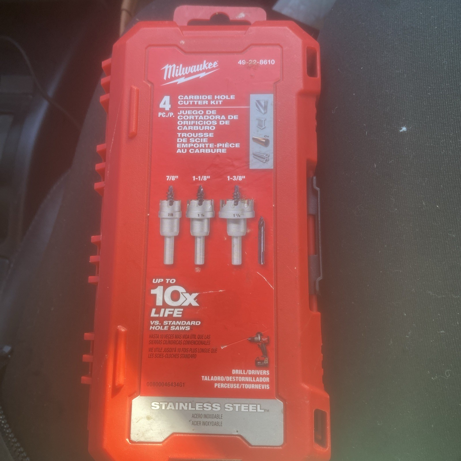 Milwaukee 4pc Carbide Hole Cutter Kit Stainless Steel 49-22-8610