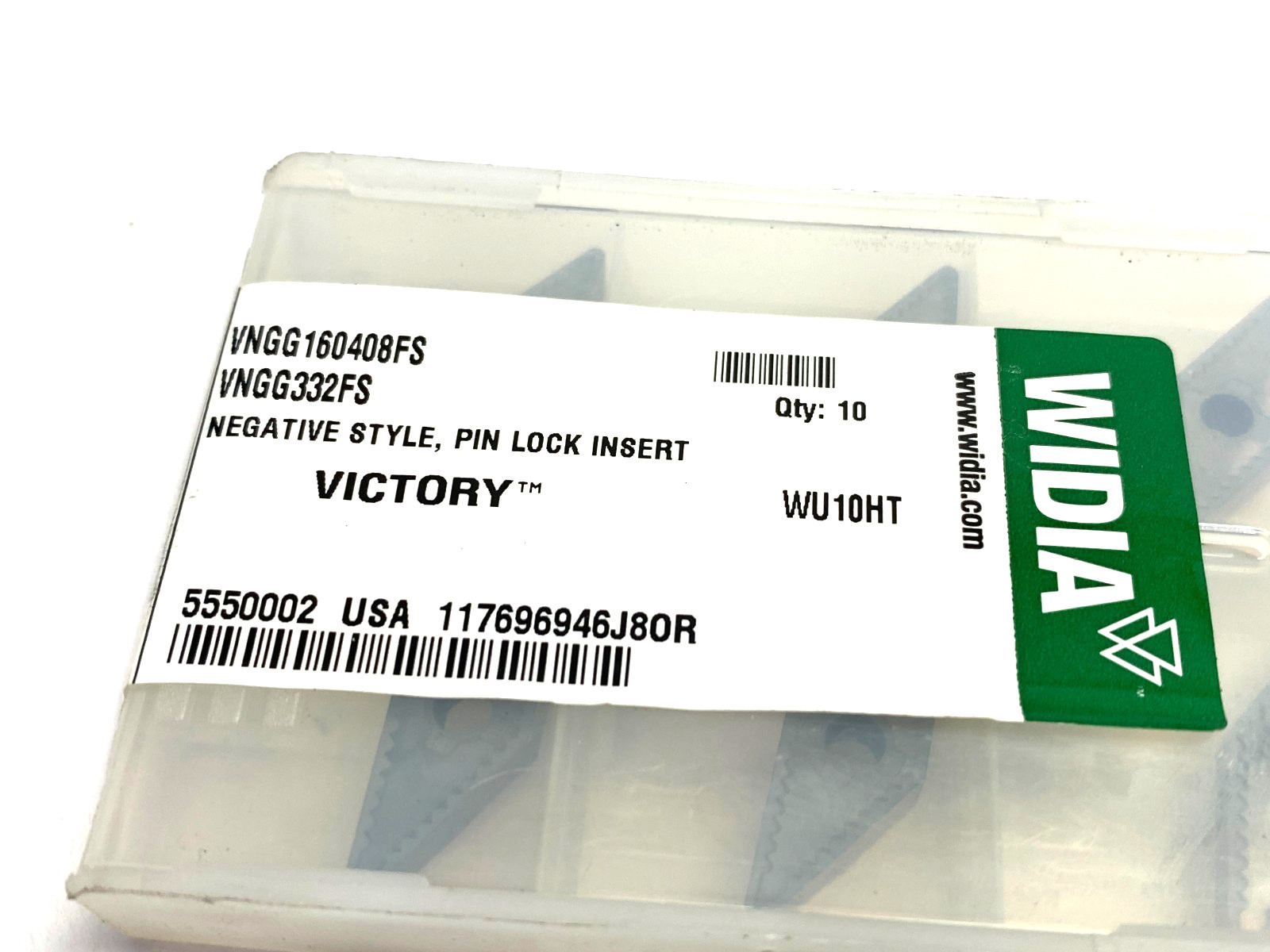 Widia 5550002 Victory™ Finishing Sharp Turning Insert VNGG160408FS PKG OF 10