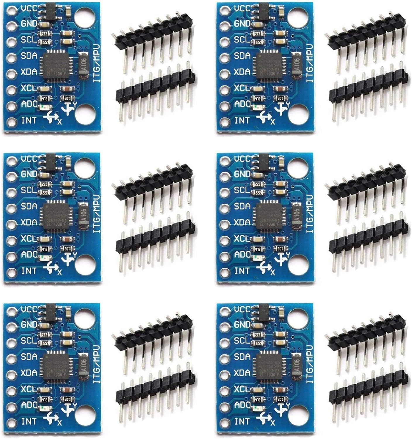 ​Keacvise 6-Pack GY-521 MPU6050 Sensor Module – 6-Axis IMU with 16-Bit ADC, 3-Ax