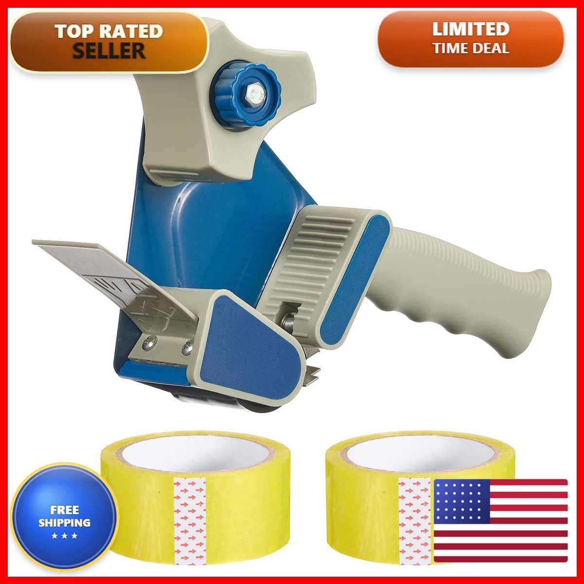 2 Inch Packing Tape Dispenser Gun, Heavy Duty Box Sealer