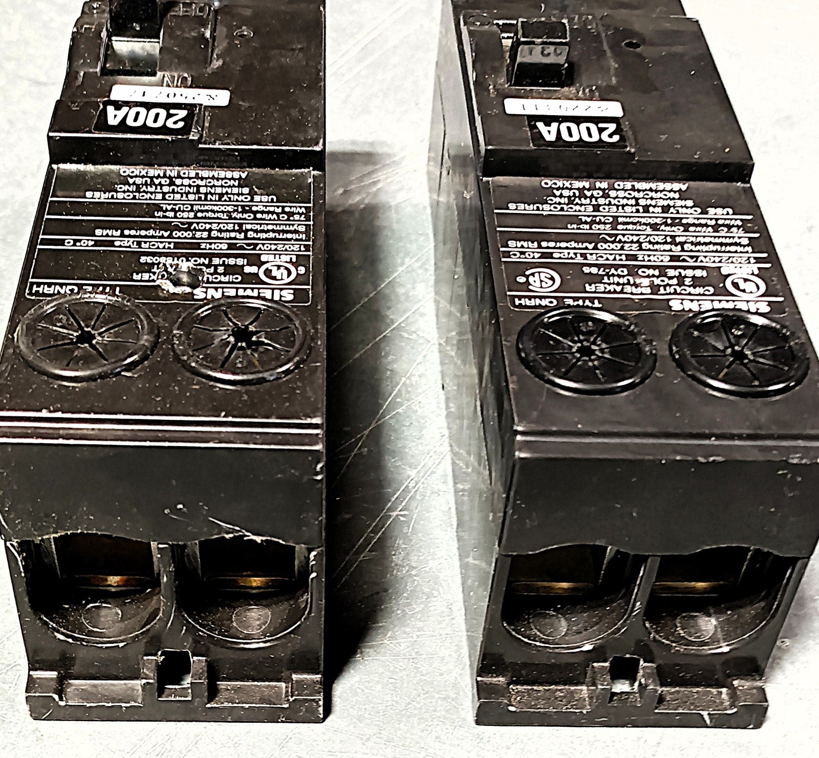 Siemens QN2200RH 200A 240VAC 2-Pole Circuit Breaker