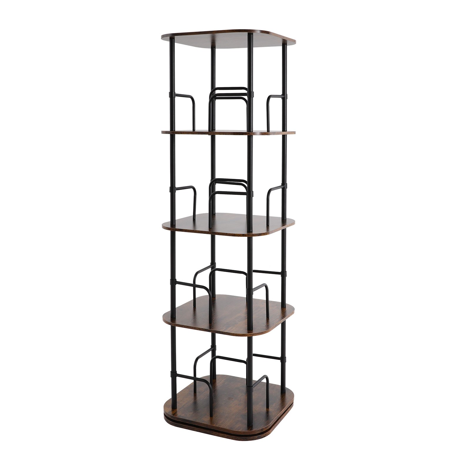 4-Tier Rotating Bookshelf, Book Storage Shelf, Floor Standing Rotating Bookshelf