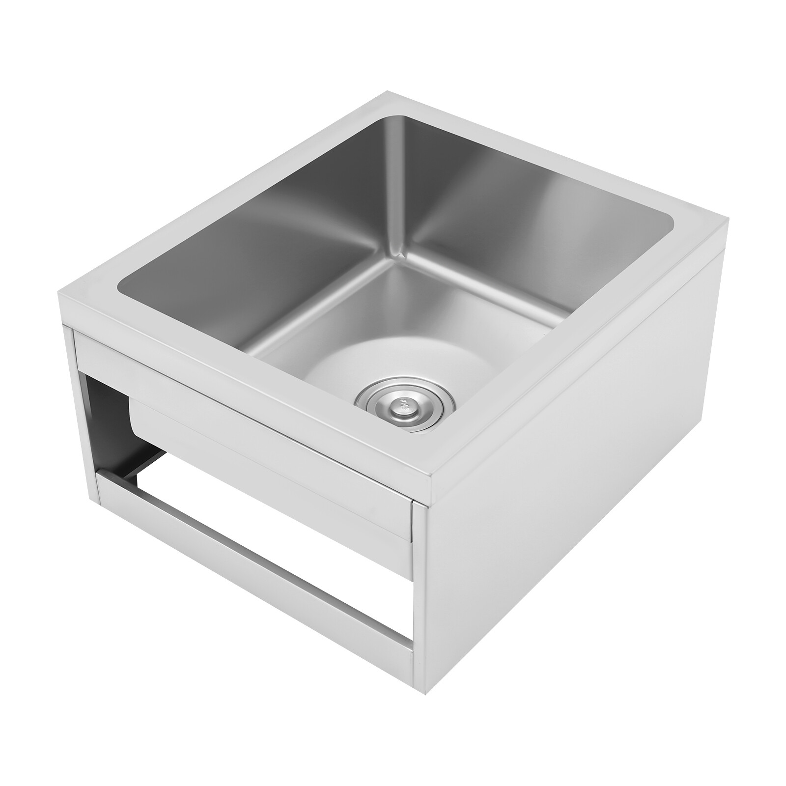 22″L x 19″W x 12″H Stainless Steel Mop Sink Utility Floor Mount Mop Basin Silver