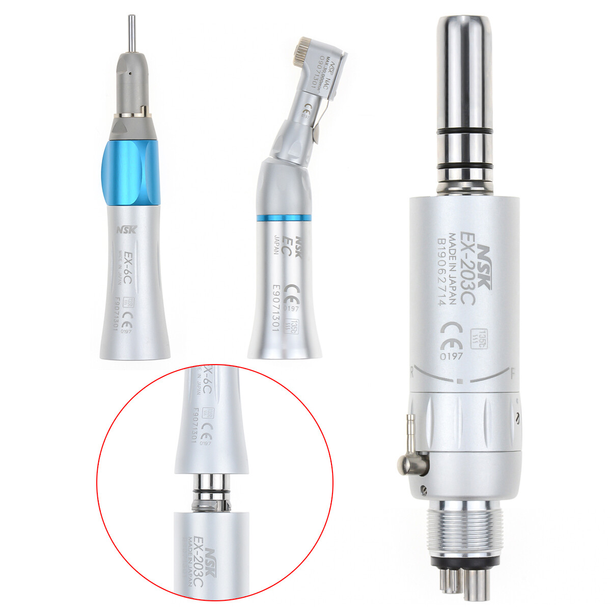NSK Style Dental High Low Speed Handpiece Kit 4H Push Button with Aluminum Case