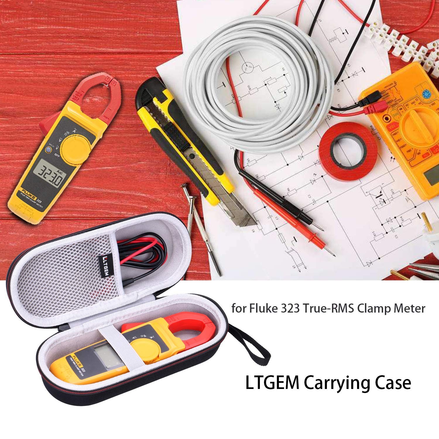 Hard Case for Fluke Clamp Meter 323 302+ 301D 324 325 – AC-DC Multimeter, Access