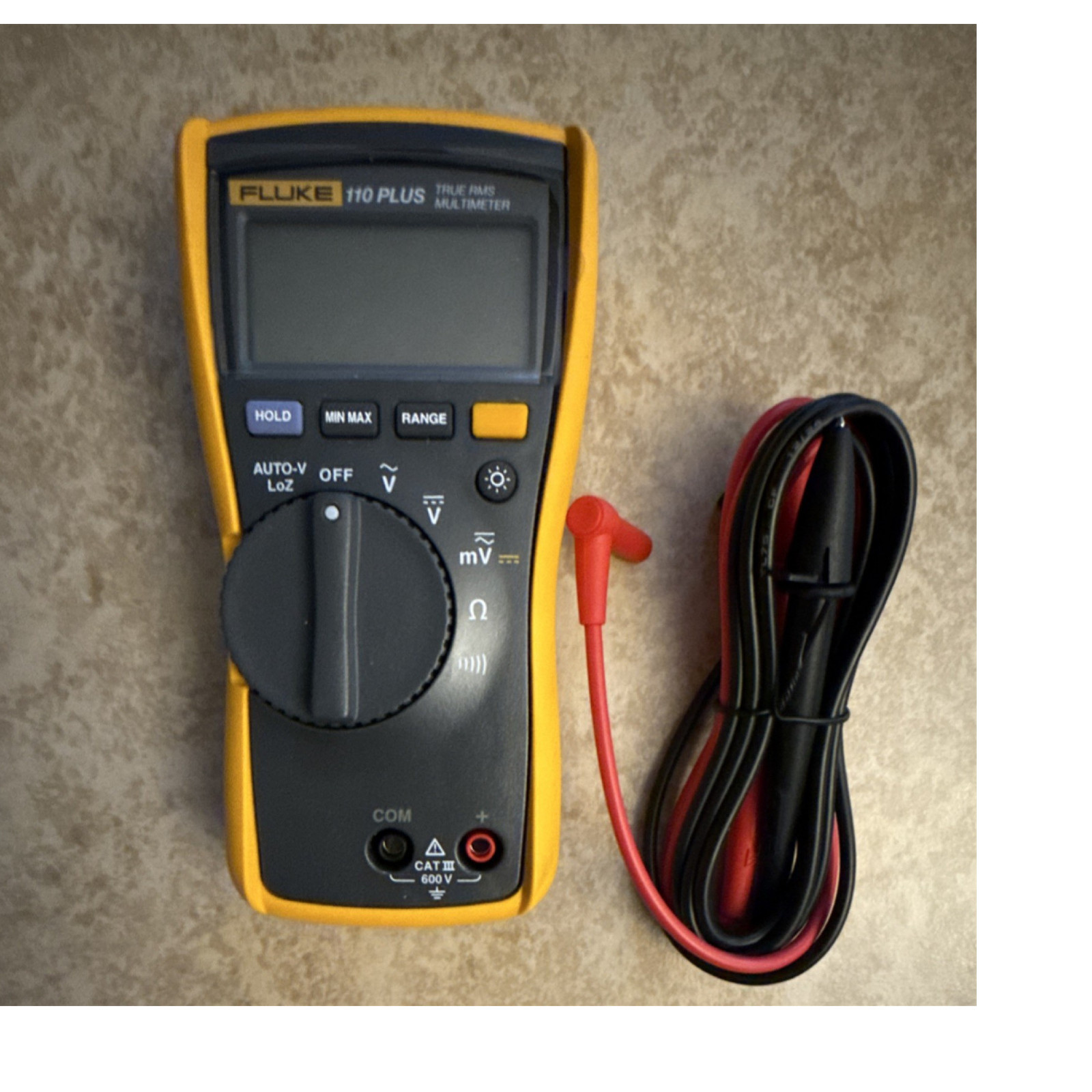 Fluke 110 Plus True RMS Digital Multimeter 6000 Count CAT III 600V w/ Leads