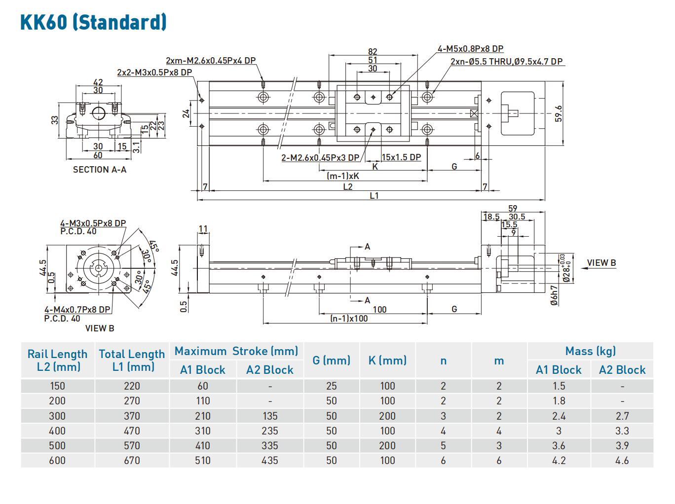 KK60 Linear Module High rigidity Single Axis Robot Replace HIWIN,Wafer stage,CMM