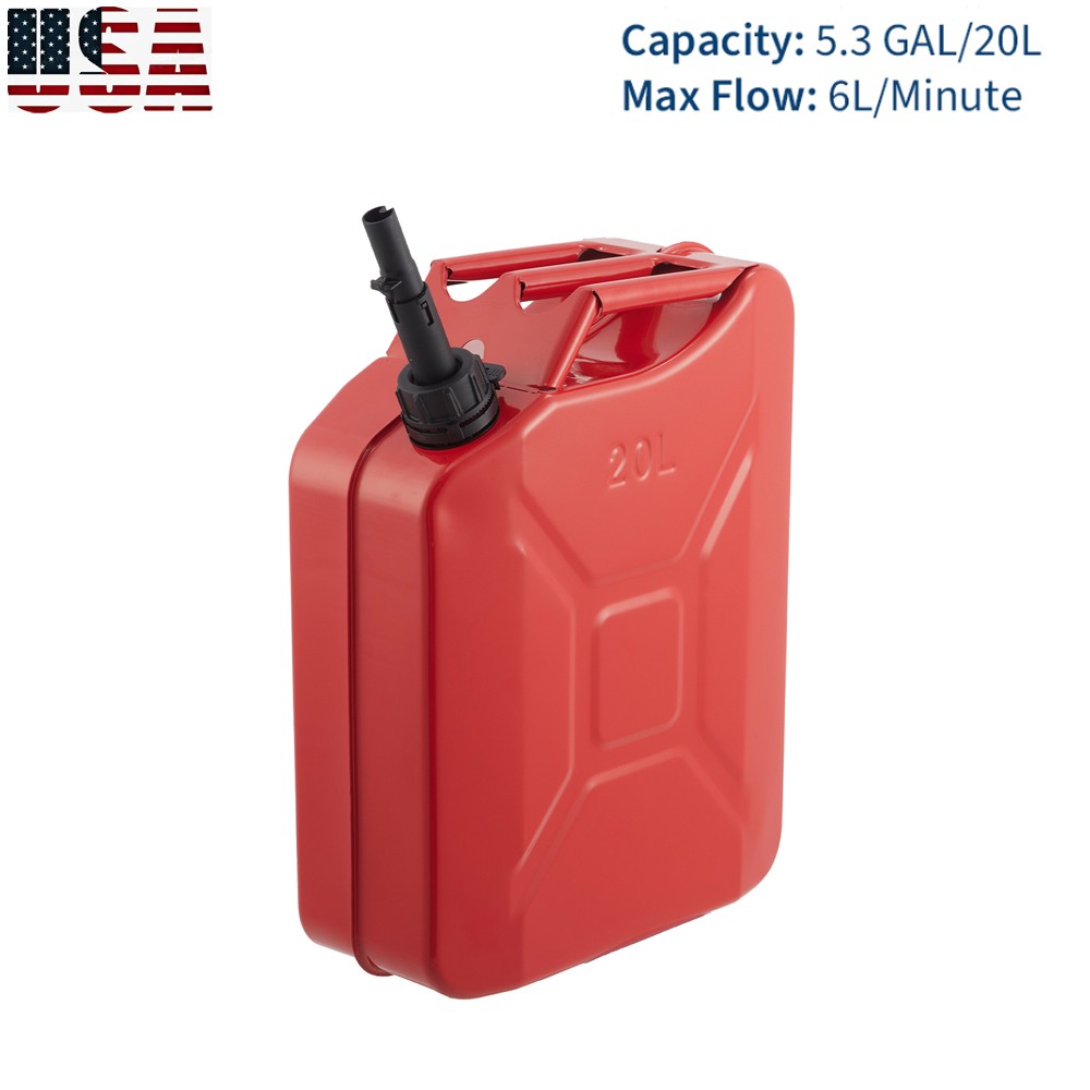 20L 5.3 Gallon Jerry Can Gas Steel Tank Green Military Petrol Can NATO W/ Spout