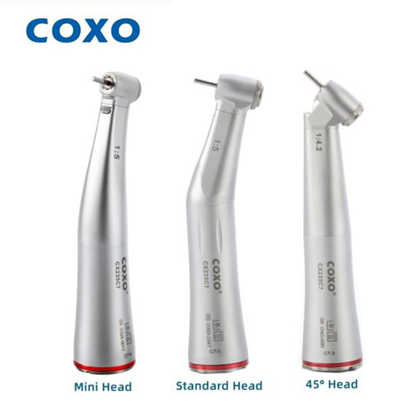 COXO Dental Head Handpiece 1:5/1:4.2 Contra Speed Electric W/Fiber Spray FG burs