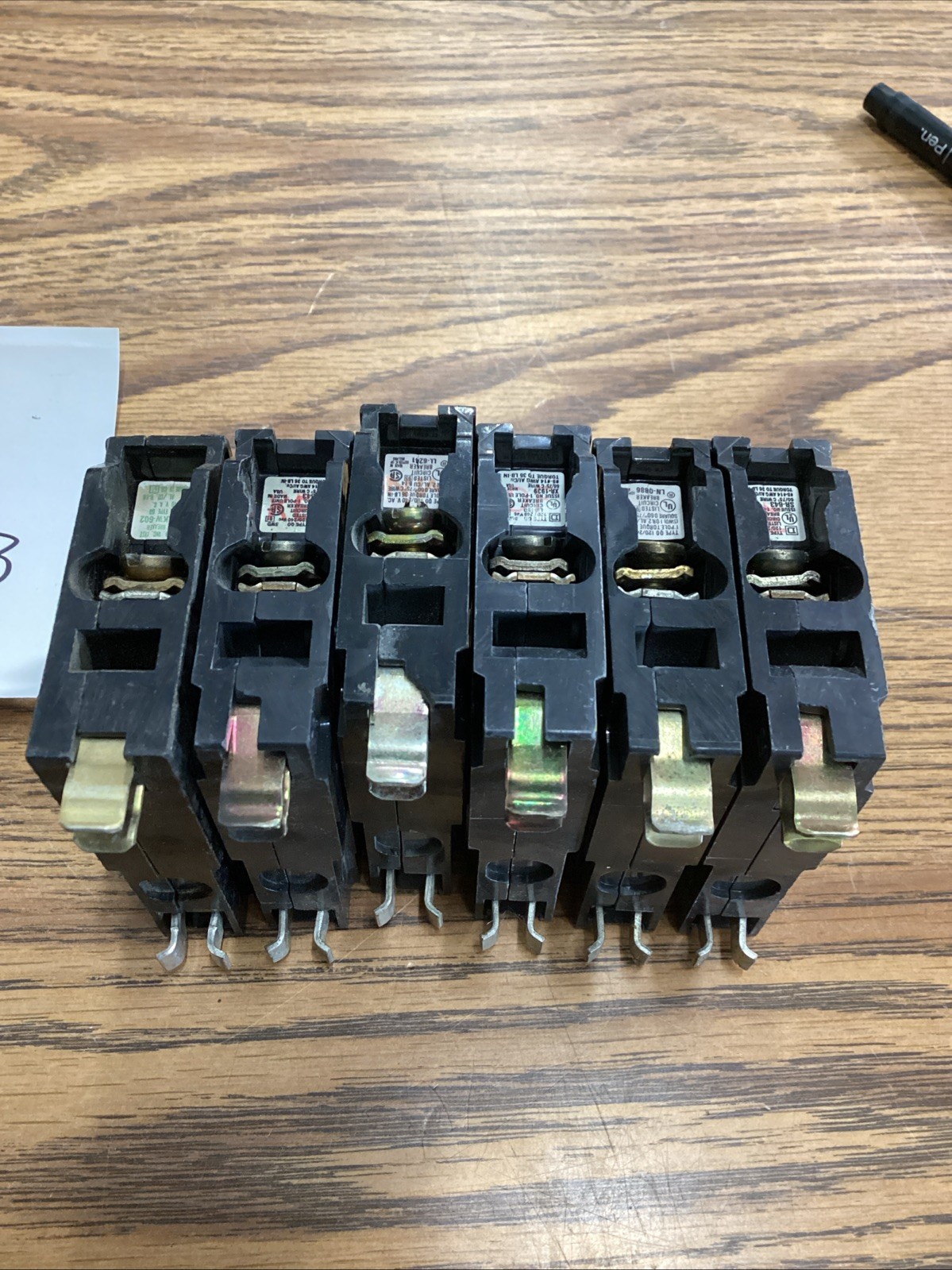 Lot Of 6 QO120 SQUARE D 1P 20A 120V CIRCUIT BREAKER Used