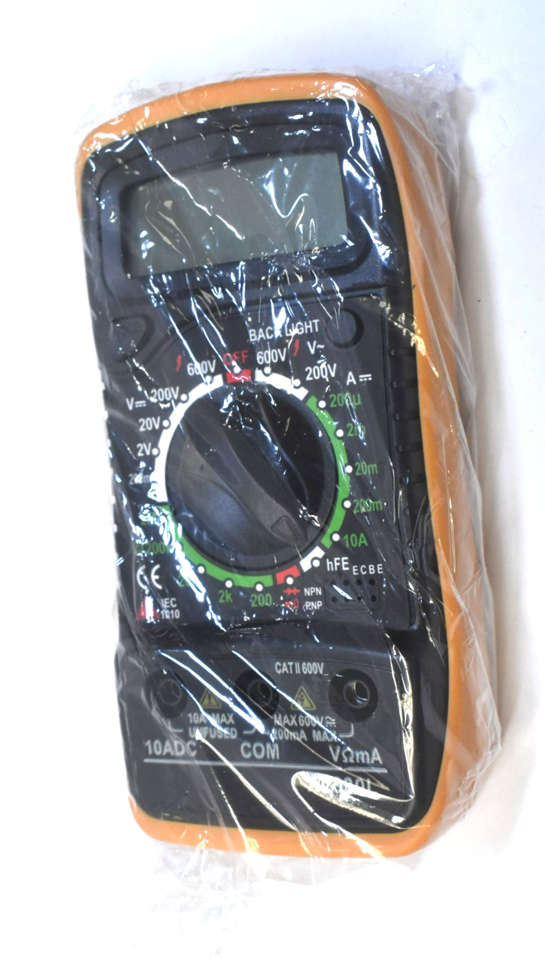 Handheld Digital Multimeter w LCD Display XL830L Orange Device Backlight