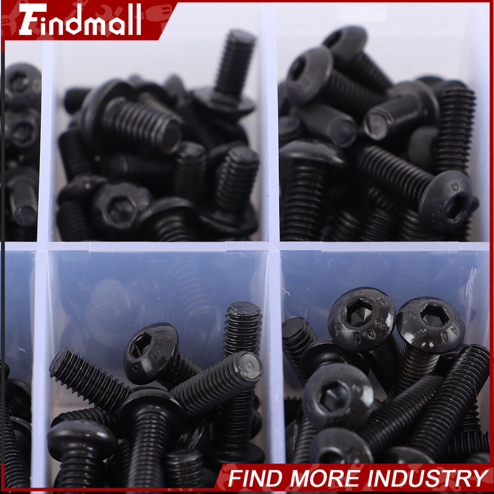 Findmall 1840pcs M2-M5 Alloy Steel Metric Hex Button Head Cap Bolts And Nuts Kit