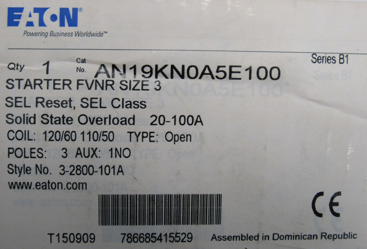 NEW EATON AN19KN0A5E100 STARTER SIZE 3