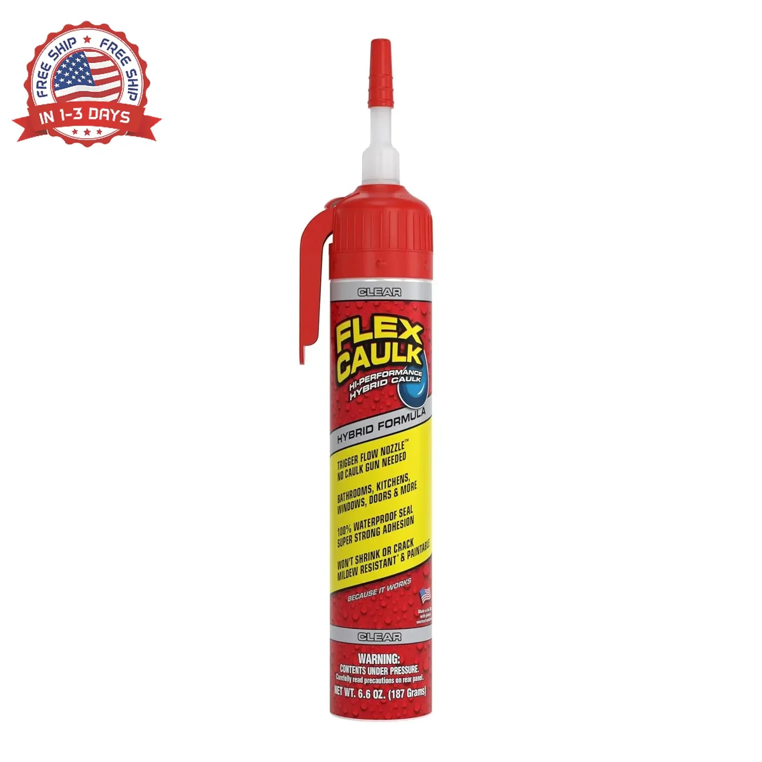 Flex Caulk, Waterproof & Weatherproof Hybrid Polymer Sealant, Strong, Paintable,