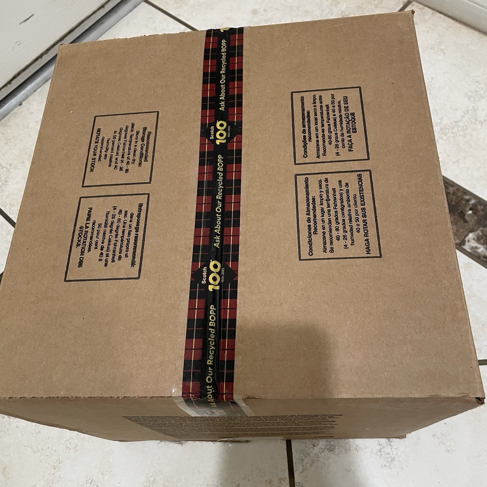3M Scotch 375+ High Tack Box Sealing/Shipping Tape Clear 72mmX914m 4 Rolls/Case