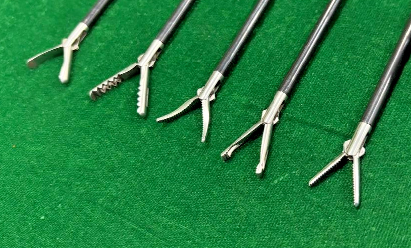 5pc Laparoscopic Monopolar Grasper Insert 5mmx330mm with 2pc Handle Reusable
