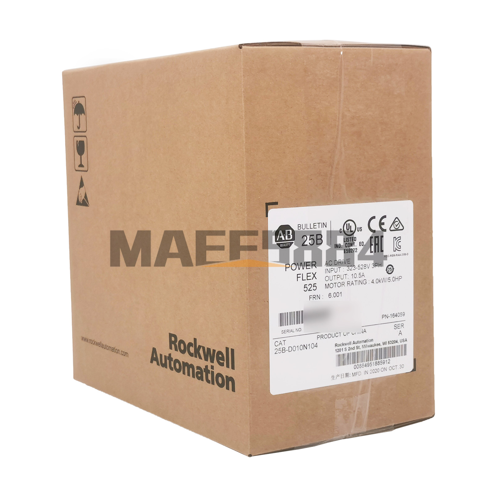 New Allen Bradley 25B-D010N104 PowerFlex 525 4kW 5Hp AC Drive Variable Frequency