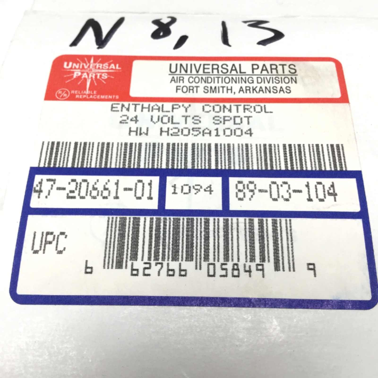 Honeywell H205A1004 Damper Enthalpy Controller SPDT 24VAC 53-78°F 10-80%RH