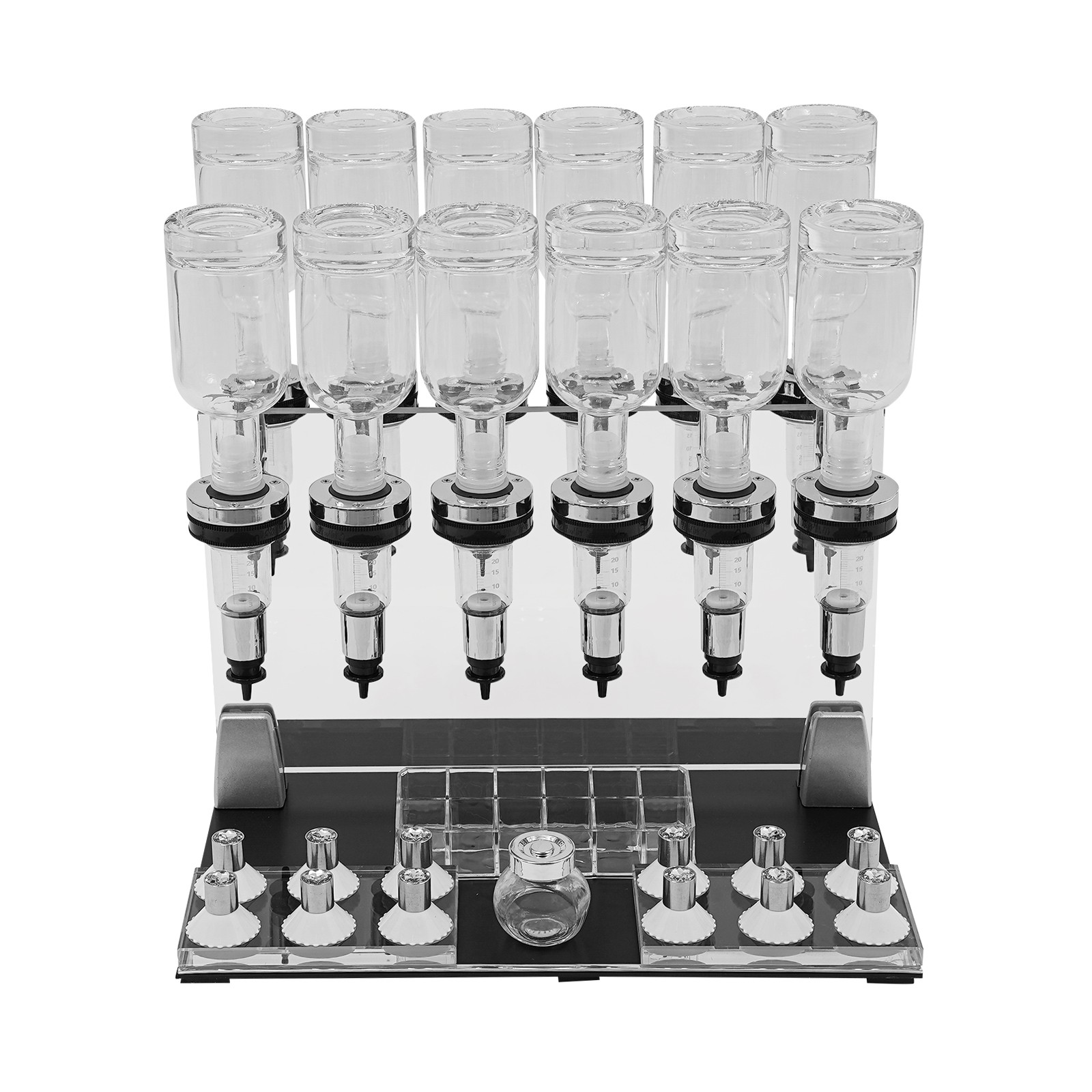 12 Bottles Manual Perfume Dispenser Desktop Perfume Dispenser Machine 200ml