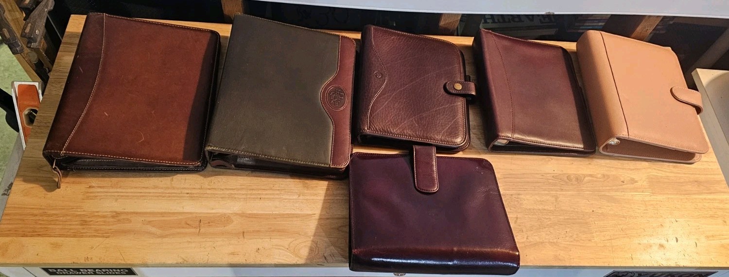 Lot of 6 Vintage Franklin Quest & Franklin Covey Leather Planner Binders…