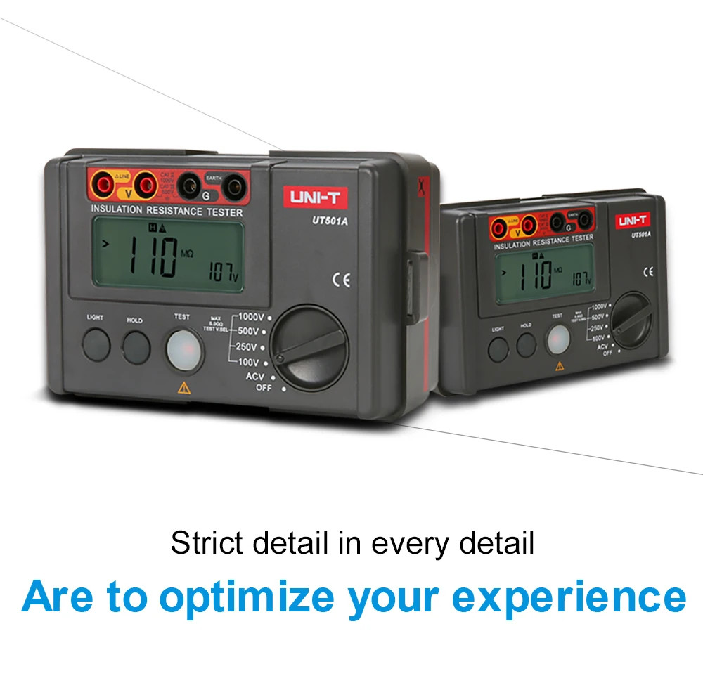 UNI-T UT501A Megger 1000V 5GΩ PI/DAR Insulation Tester Auto Discharge AC/DC
