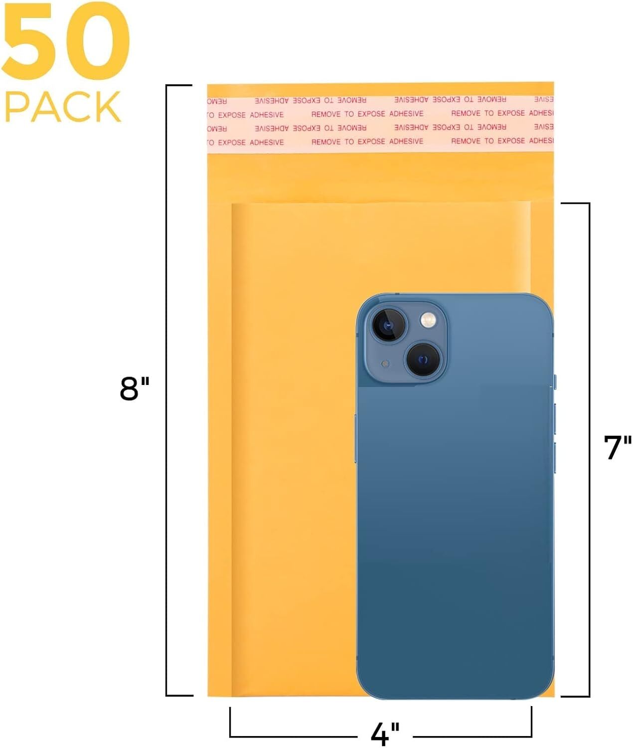 Kraft Bubble Wrap Mailers Padded Mailing Envelope Bags 4X8 Inches Pack Of 50