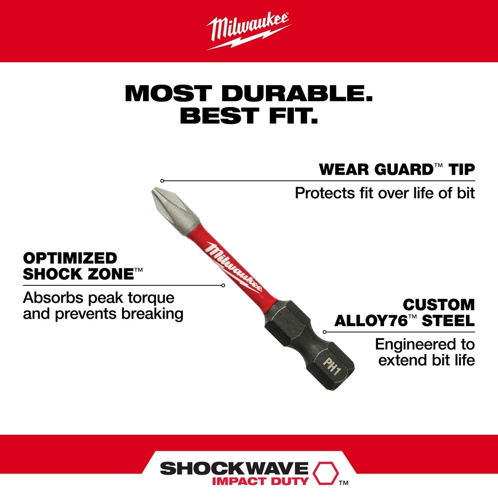 Milwaukee 48-32-4098 SHOCKWAVE Impact Duty Drill, Drive & Fasten Set – 75PC