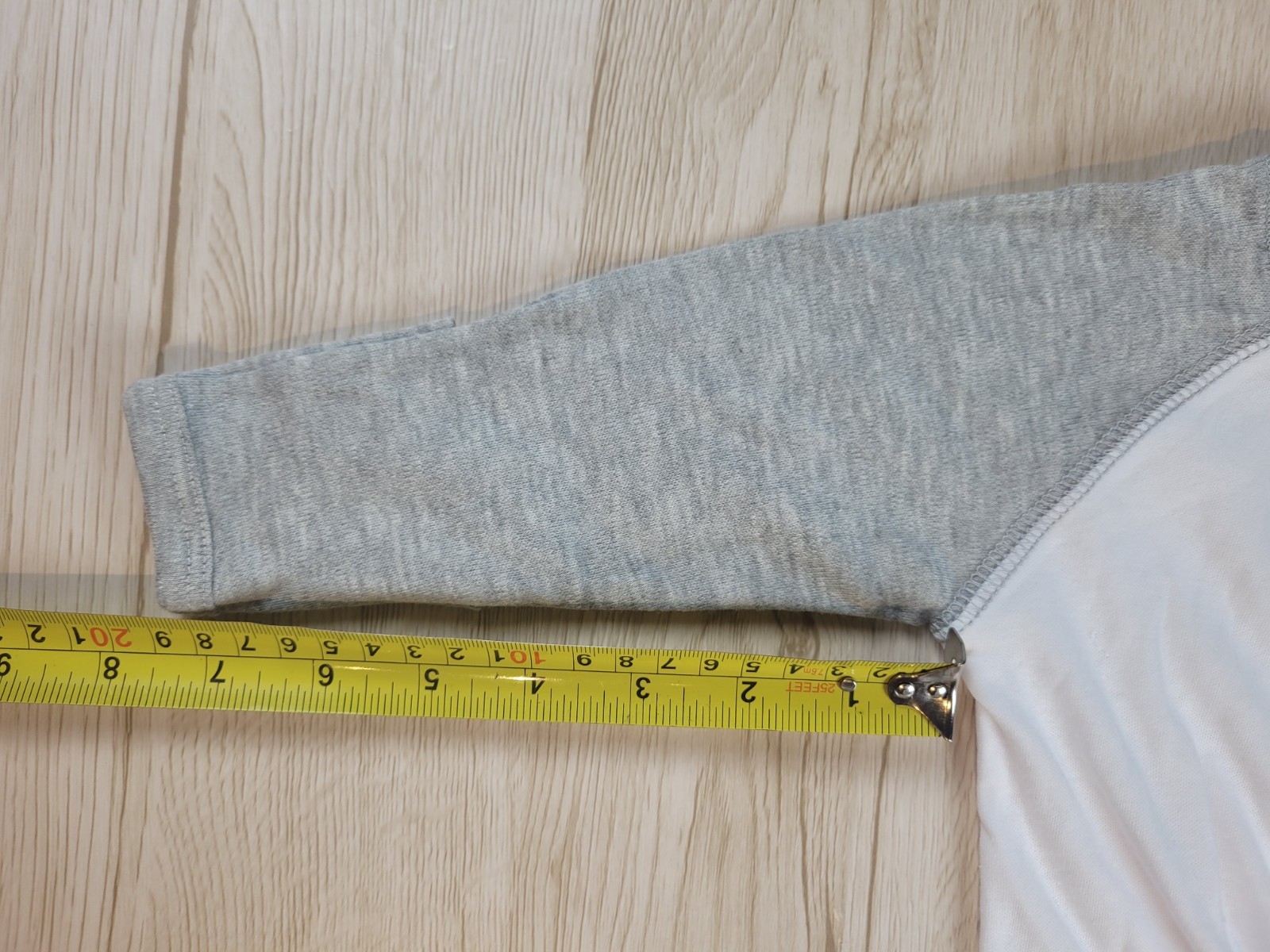 Baby One-Piece Raglan Sleep N Play blank– White/Gray Polyester Cotton 0-3 month