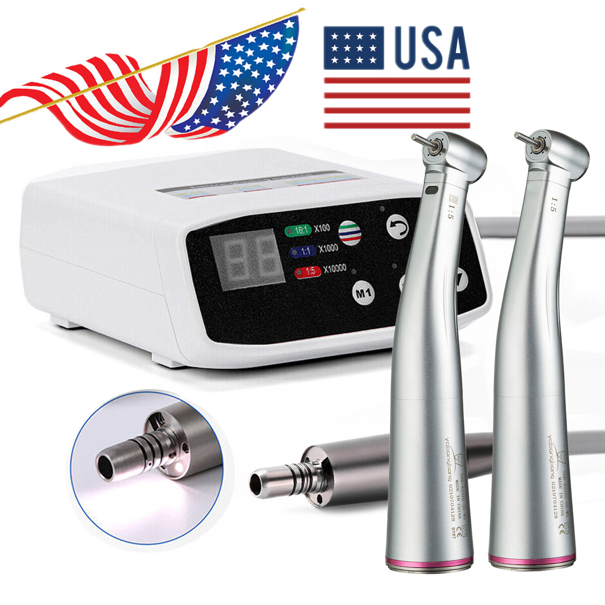 NSK Style Dental Brushless Electric Micro Motor 1:1/1:5 Increasing Handpiece ty